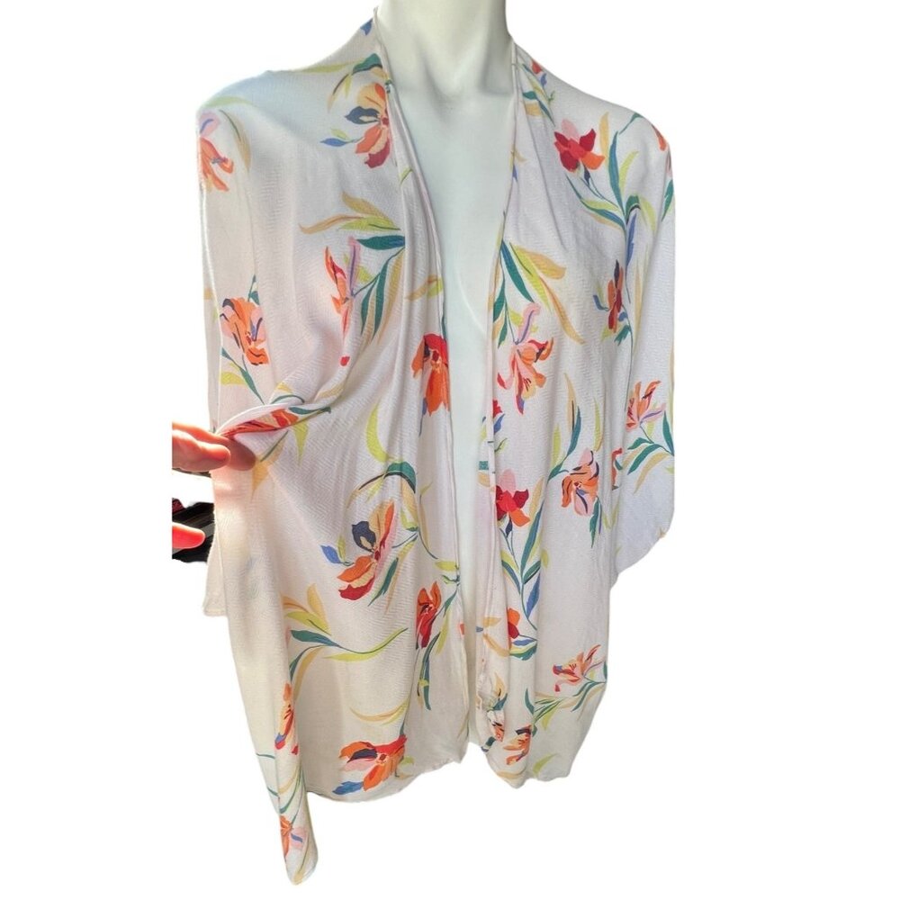 Forever 21 Floral Print Lightweight Open Front Cover-Up OS - Picture 5 of 7